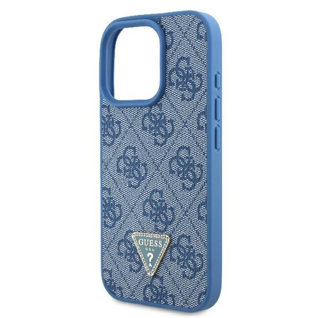 Guess GUHCP16LP4TDSCPB iPhone 16 Pro6.3 niebieski/blue hardcase Leather Metal Logo Strass Crossbody