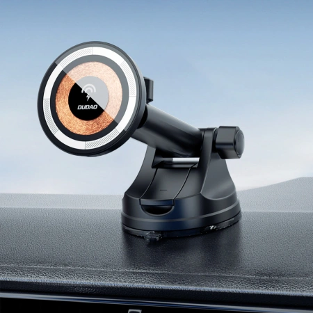 Uchwyt samochodowy Dudao F12MAX+ z ładowarką bezprzewodową 15W kompatybilny z Magsafe - czarny