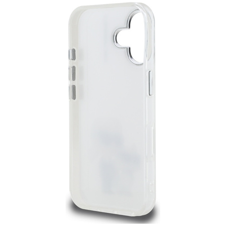 Etui Karl Lagerfeld IML Aquarelle Karl & Choupette & Logo do iPhone 16 biały