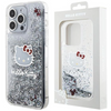 Etui Hello Kitty Liquid Glitter Charms Kitty Head na iPhone 15 Pro Max - srebrne