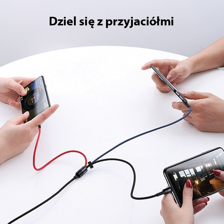 USAMS KABEL PLECIONY 3W1 DO LIGHTNING MICROUSB USB-C 0.35M SZYBKA ŁADOWARKA
