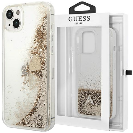 Guess GUOHCP14MGLHFLGO iPhone 14 Plus 6,7" złoty/gold hardcase Glitter Charms