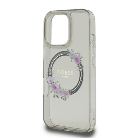 GUESS POKROWIEC HARDCASE DO IPHONE 16 PRO 6.3 DO MAGSAFE IML FLOWERS WREATH