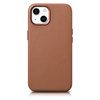 iCarer Case Leather pokrowiec etui z naturalnej skóry do iPhone 14 Plus brązowy (kompatybilne z MagSafe)