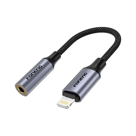 FONENG adapter BM30 Lightning - JACK 3.5MM 0.14M Czarny