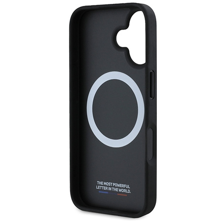 BMW BMHMP16S23PUPDG iPhone 16 6.1szary/grey hardcase M Perforated Tricolor Line MagSafe