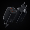Baseus GaN3 Pro szybka uniwersalna ładowarka sieciowa GaN 2 x USB Typ C / USB 65W PD3.0, QC4.0+, AFC czarny + kabel USB Typ C - USB Typ C 1m (CCGP050101)