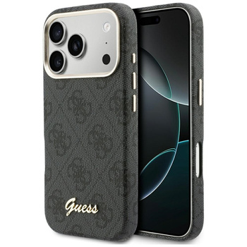 Etui Guess 4G Script MagSafe do iPhone   17 Pro Max czarny