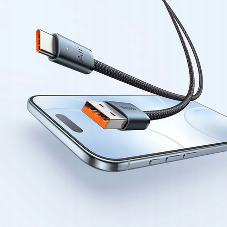 MCDODO KABEL USB-A USB-C SZYBKIE ŁADOWANIE USB TYP C 6A 100W 1M LED CZARNY