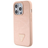 GUESS ETUI HARDCASE DO IPHONE 15 PRO 6.1 CROCO TRIANGLE METAL LOGO RÓŻOWE