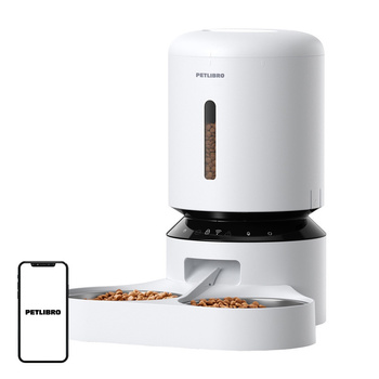 Dozownik karmy Petlibro Granary z podwójną miską, Wifi, 5L(biały)