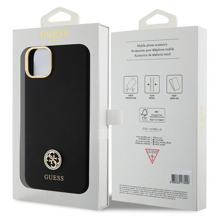 GUESS ETUI HARDCASE SILIKONOWE DO IPHONE 15 PLUS 14 PLUS 6.7 LOGO STRASS 4G