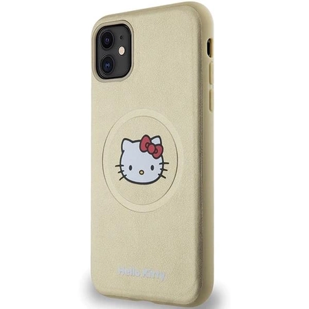 Etui Hello Kitty Leather Kitty Head MagSafe na iPhone 11 / Xr - złote