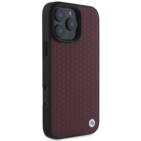 BMW BMHMP16X23RDDR iPhone 16 Pro Max6.9 czerwony/red hardcase Sign Leather Diamond Metal Logo MagSafe