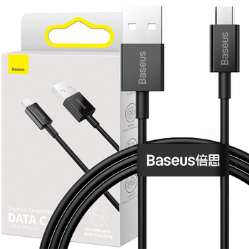 Baseus Superior kabel przewód USB - micro USB do szybkiego ładowania 2A 1m czarny (CAMYS-01)