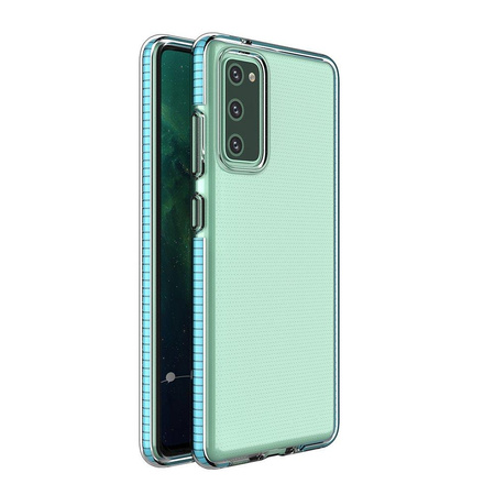 Spring Case pokrowiec żelowe etui z kolorową ramką do Samsung Galaxy A02s EU jasnoniebieski