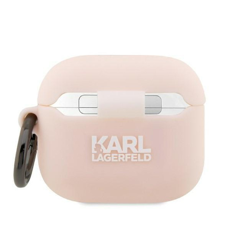 Etui Karl Lagerfeld KLA3RUNCHP na AirPods 3 cover - różowe Silicone Choupette Head 3D