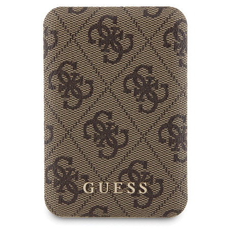 Zestaw Guess GUBPM5P15S4GEMGW iPhone15 6.1 hardcase + Powerbank 5000mAh MagSafe brązowy/brown 4G Metal Logo