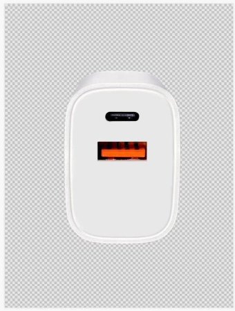 MOONX ładowarka sieciowa MC04 PD 20W 1xUSB-C + 1xUSB QC3.0 + kabel USB-C - Lightning Biały