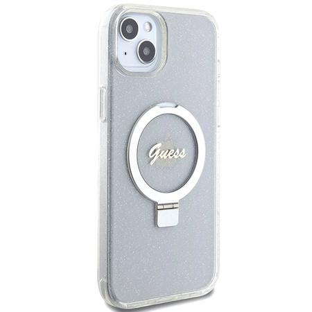 GUESS ETUI HARDCASE RING STAND DO IPHONE 15 PLUS 14 PLUS DO MAGSAFE GLITTER