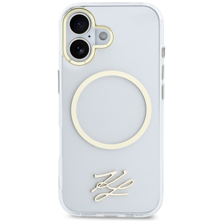 Etui Karl Lagerfeld IML KL Script Logo MagSafe do iPhone 17 przezroczysty