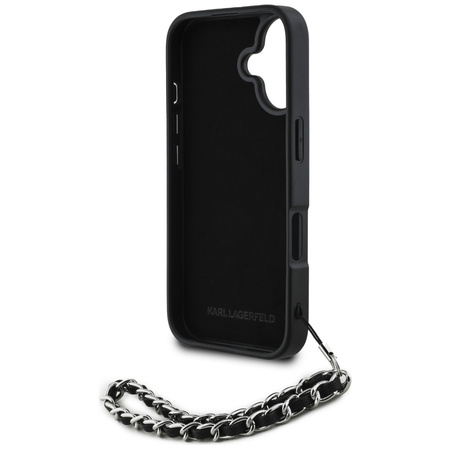 KARL LAGERFELD ETUI SAFFIANO CRYSTALS DO IPHONE 16 Z ŁAŃCUSZKIEM ELEGANCKIE