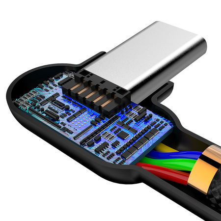 MCDODO KABEL KĄTOWY 90° USB-C SZYBKIE ŁADOWANIE DWUSTRONNY USB TYP C LED 2M