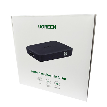 Ugreen przełącznik rozdzielacz splitter switch HDMI - 3x HDMI 4K 30Hz czarny (CM332 80125)