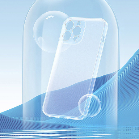 Baseus Frosted Glass Case etui pokrowiec do iPhone 13 Pro sztywna obudowa z żelową ramką przezroczysty (ARWS000702)