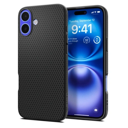 SPIGEN ETUI LIQUID AIR DO IPHONE 16 MATTE BLACK OCHRONA PRZED ZARYSOWANIAMI