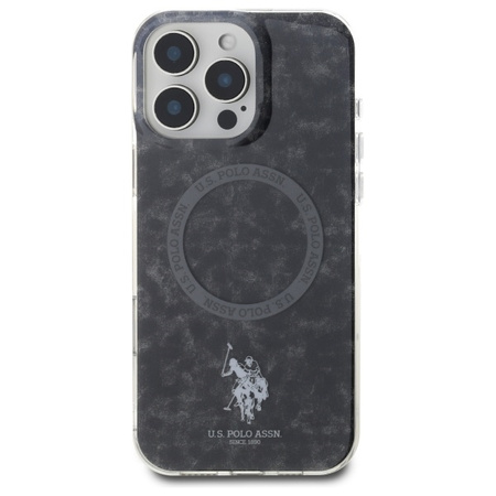 US POLO ASSN POKROWIEC DO MAGSAFE DO IPHONE 16 PRO 6.3 CZARNY Z RINGIEM