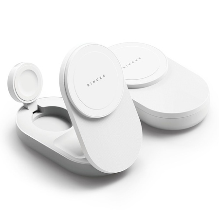 RINGKE 3IN1 MAGNETIC MAGSAFE WIRELESS FOLDING CHARGER 25W QI2.2 WHITE