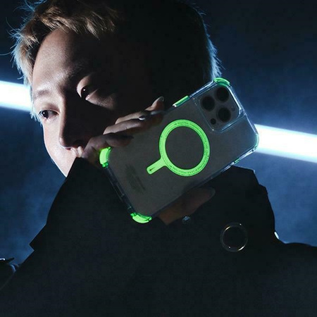 Skinarma etui Saido iPhone 16 6.1 Magnetic Charging zielony/green (niteglow)