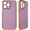 Lighting Color Case etui do iPhone 13 Pro żelowy pokrowiec ze złotą ramką fioletowy