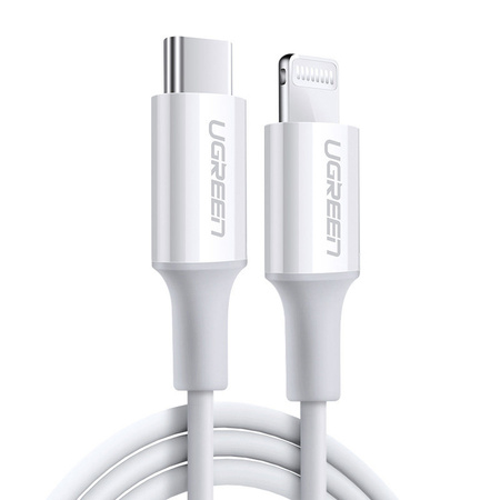 Ugreen kabel przewód MFi USB Typ C - Lightning 3A 0.5 m biały (US171)