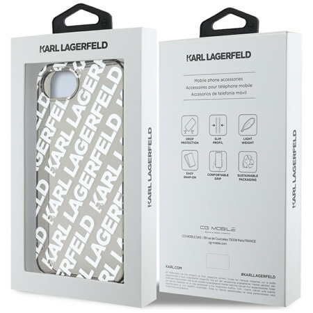 KARL LAGERFELD ETUI IML REPEAT LOGO DO IPHONE 16E LUKSUS I BEZPIECZEŃSTWO