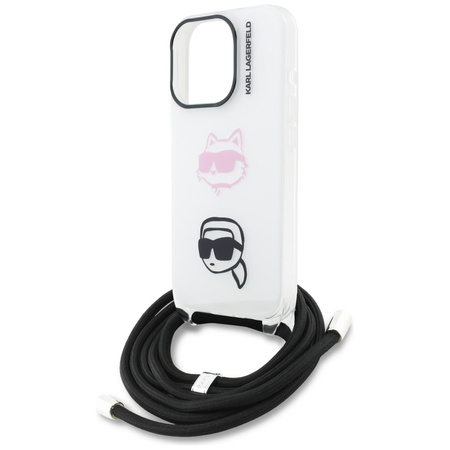 Etui Karl Lagerfeld IML Crossbody        Karl&Choupette Head do iPhone 16 Pro Max biały