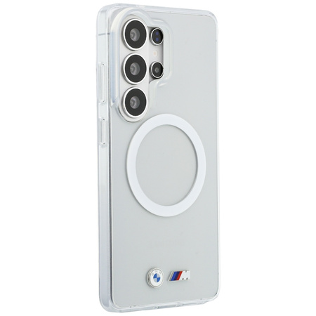 Etui BMW IML Shockproof Metal Logo MagSafe do Samsung Galaxy S26 Ultra przezroczysty