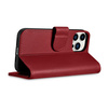 iCarer Wallet Case 2in1 etui iPhone 14 Pro skórzany pokrowiec z klapką Anti-RFID czerwony (WMI14220726-RD)
