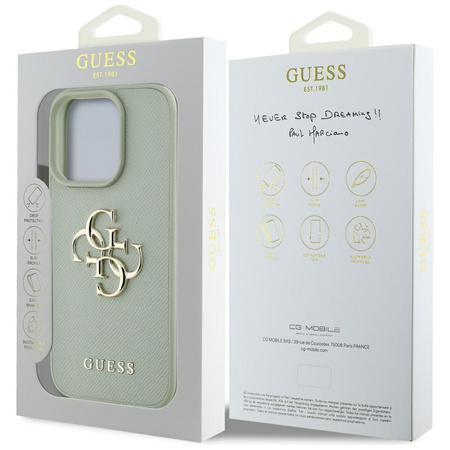 GUESS ETUI POKROWIEC TPU DO IPHONE 16 PRO Z LOGO BIG 4G DESIGN GRANULOWANY