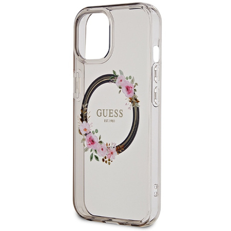 GUESS POKROWIEC HARDCASE DO IPHONE 15 14 13 6.1 DO MAGSAFE KWIATY WREATCH