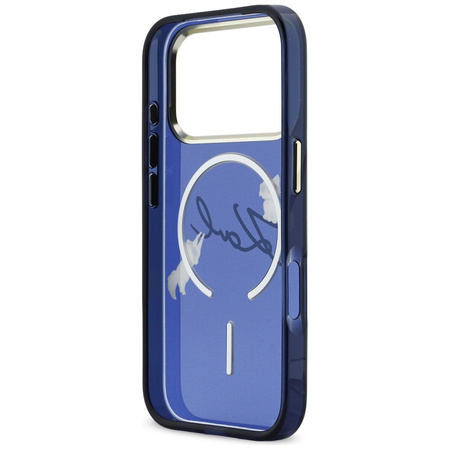 Etui Karl Lagerfeld IML Choupettes Karl Script Logo MagSafe do iPhone 17 Pro niebieski