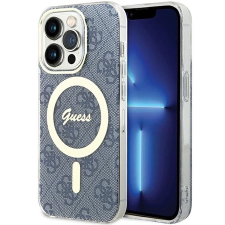 Etui Guess IML 4G MagSafe na iPhone 15 Pro Max - niebieskie