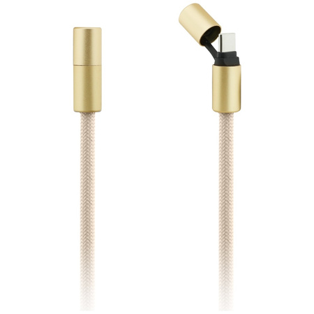 Kabel Guess CBDY 4G Charm USB-C/USB-C 150cm beżowy