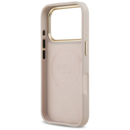 Etui Guess 4G Logo Plate MagSafe do iPhone 17 Pro różowy