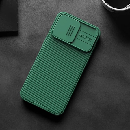 Pancerne etui Nillkin CamShield Pro Magnetic Case do iPhone 15 Pro z osłoną na aparat - zielone