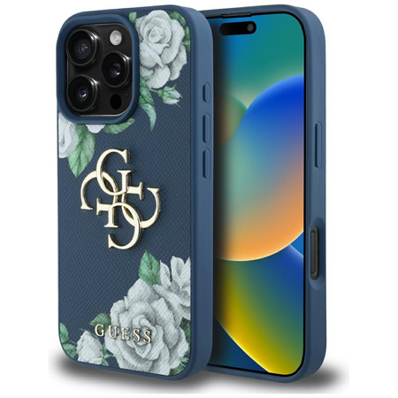 GUESS ETUI DO IPHONE 16 PRO MAX Z LOGO GRINDED ROSES WYSOKIEJ JAKOŚCI