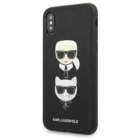 Karl Lagerfeld KLHCPXSAKICKCBK iPhone X/XS czarny/black hardcase Saffiano Karl&Choupette Head