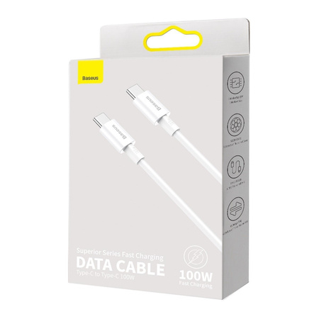 BASEUS KABEL PRZEJŚCIÓWKA USB-C DO USB-C 100W PD DO TELEFONÓW I LAPTOPÓW 1M