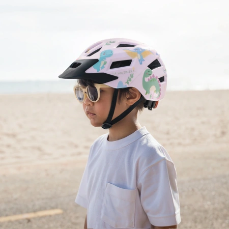 Kask rowerowy dziecięcy MTB Wozinsky z odpinanym daszkiem 48-52 cm - różowy